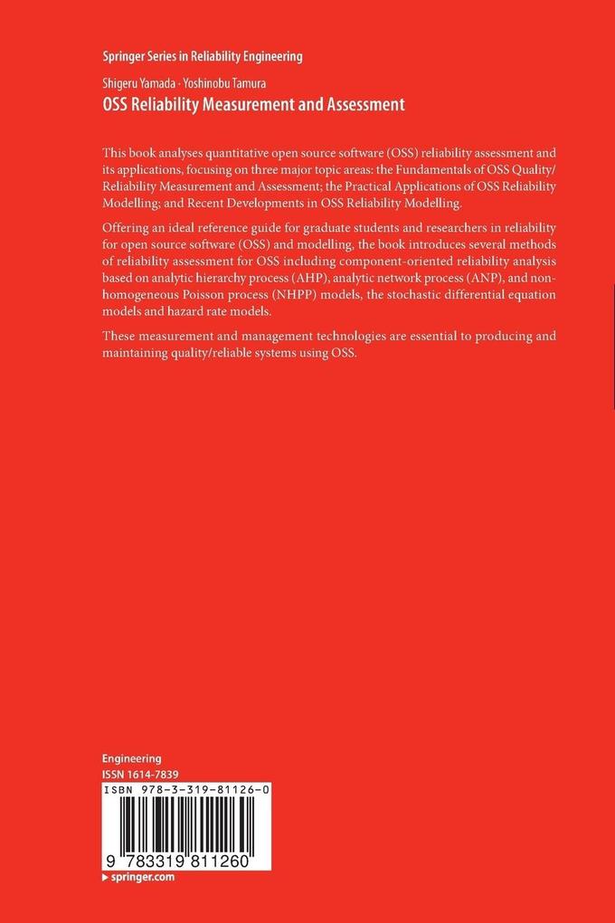 Weitere Ansicht: OSS Reliability Measurement and Assessment | Shigeru Yamada, Yoshinobu Tamura