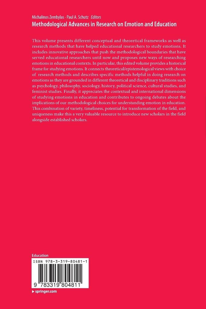 Weitere Ansicht: Methodological Advances in Research on Emotion and Education