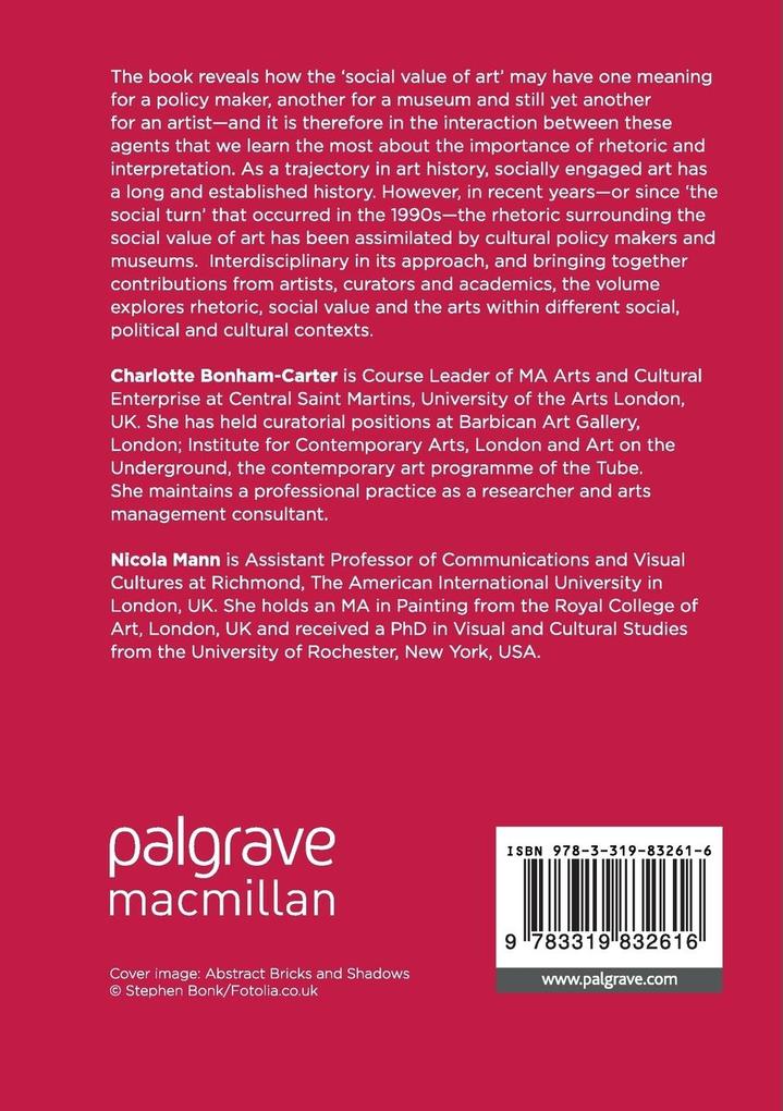 Weitere Ansicht: Rhetoric, Social Value and the Arts