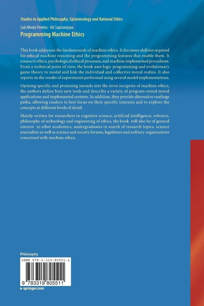 Weitere Ansicht: Programming Machine Ethics | Luís Moniz Pereira, Ari Saptawijaya