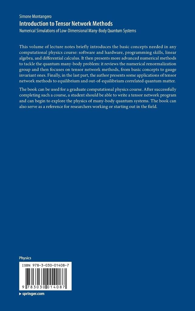 Weitere Ansicht: Introduction to Tensor Network Methods | Simone Montangero