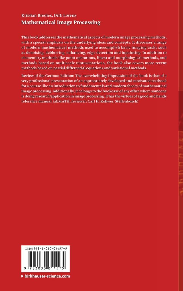 Weitere Ansicht: Mathematical Image Processing | Kristian Bredies, Dirk Lorenz