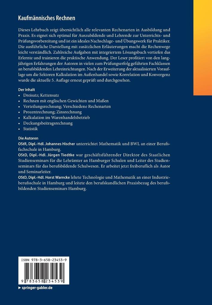 Weitere Ansicht: Kaufmännisches Rechnen | Johannes Hischer, Jürgen Tiedtke, Horst Warncke