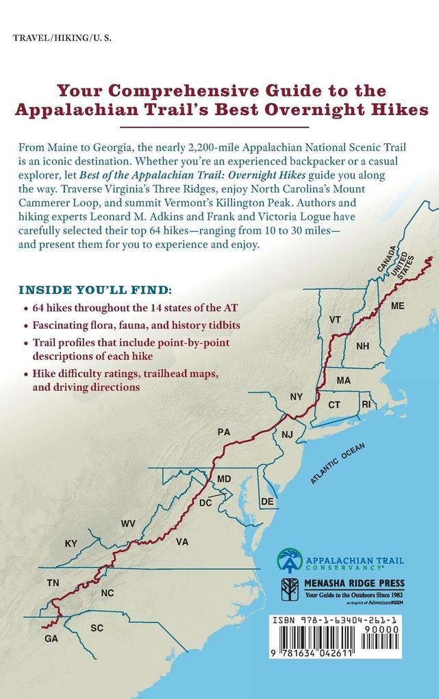 Weitere Ansicht: Best of the Appalachian Trail: Overnight Hikes | Leonard M Adkins, Frank Logue, Victoria Logue