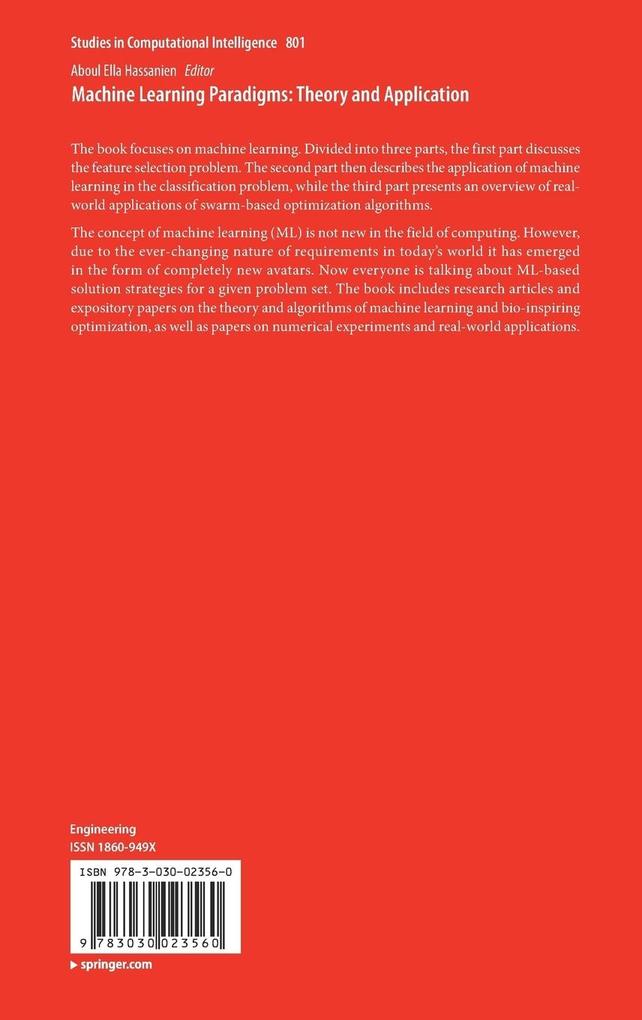 Weitere Ansicht: Machine Learning Paradigms: Theory and Application