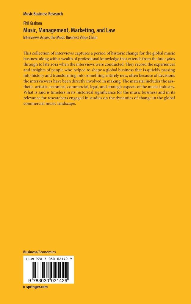 Weitere Ansicht: Music, Management, Marketing, and Law | Phil Graham