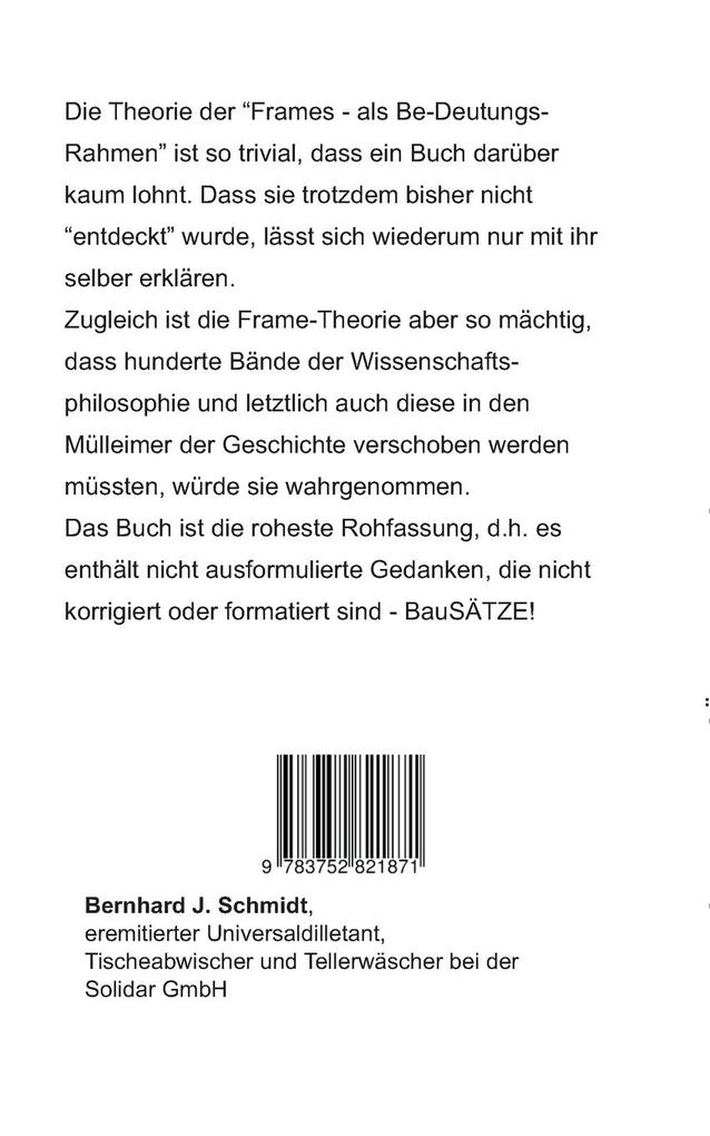 Weitere Ansicht: BauSÄTZE: Frames - als Be-Deutungs-Rahmen | Bernhard J. Schmidt