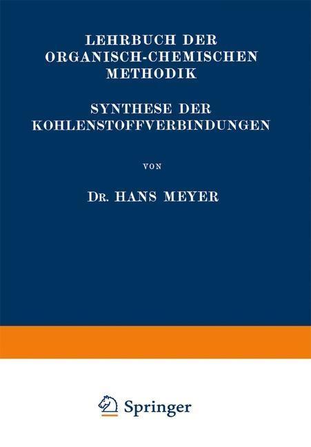 Produktbild: Synthese der Kohlenstoffverbindungen | Hans Meyer