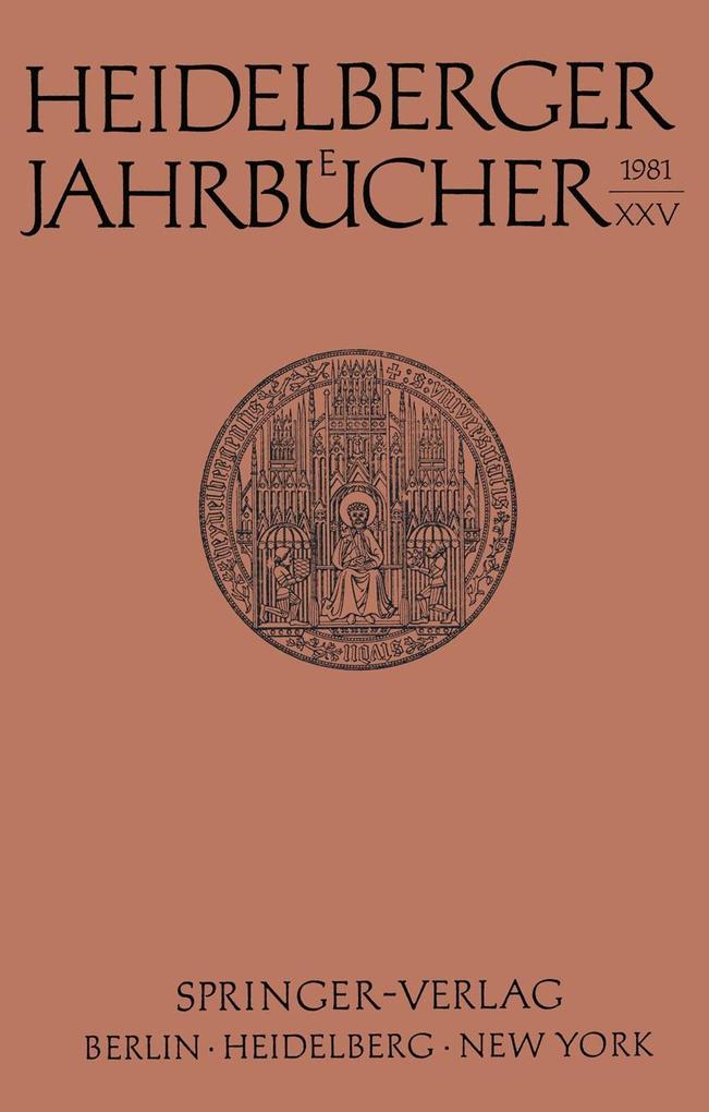 Produktbild: Heidelberger Jahrbücher | H. Schipperges