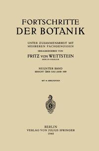 Produktbild: Fortschritte der Botanik | Fritz von Wettstein
