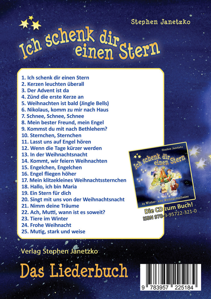 Weitere Ansicht: Ich schenk dir einen Stern - 25 Winter- und Weihnachtslieder | Stephen Janetzko