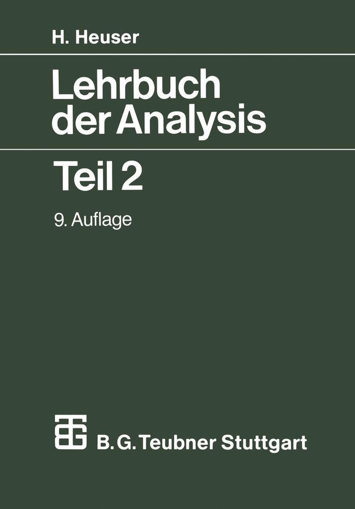 Produktbild: Lehrbuch der Analysis | Harro Heuser