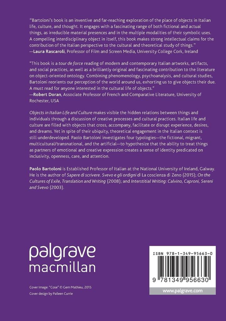 Weitere Ansicht: Objects in Italian Life and Culture | Paolo Bartoloni