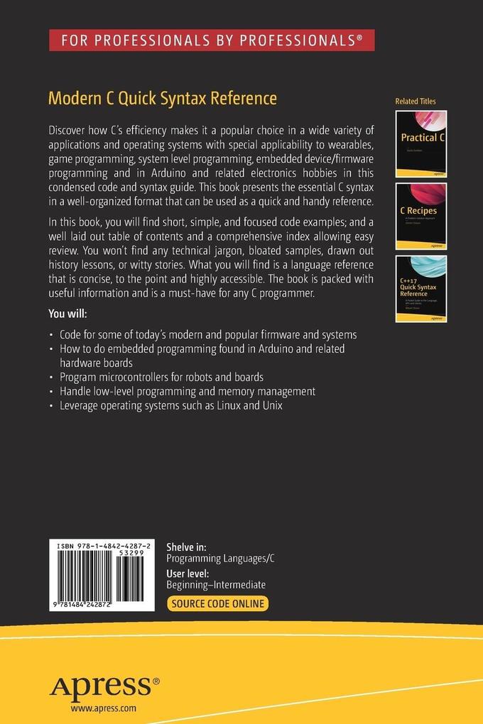 Weitere Ansicht: Modern C Quick Syntax Reference | Mikael Olsson