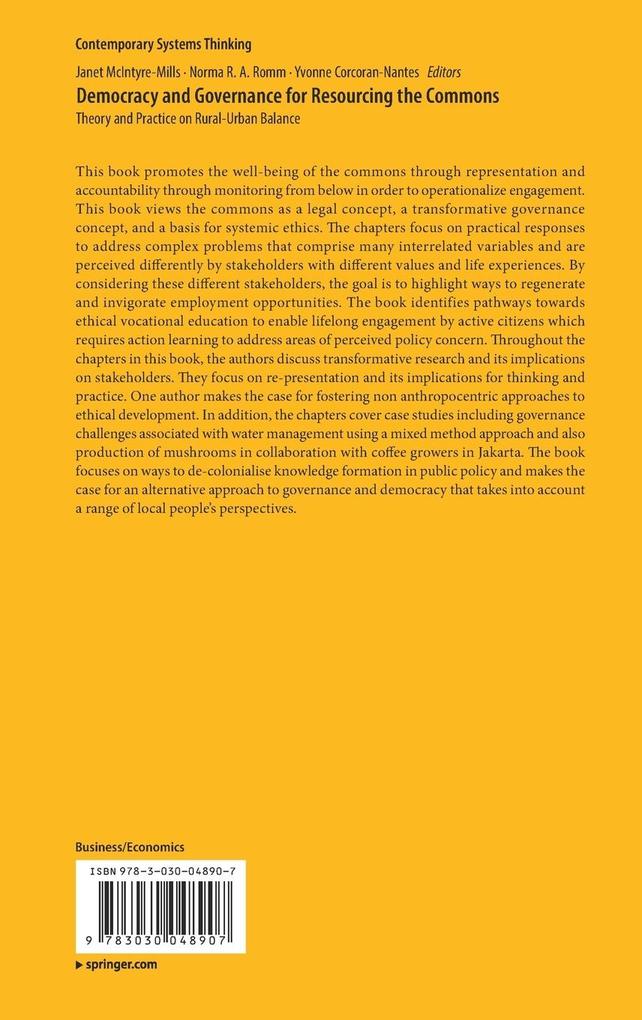 Weitere Ansicht: Democracy and Governance for Resourcing the Commons