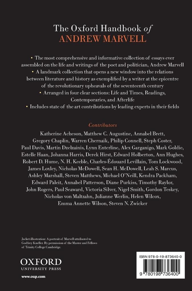 Weitere Ansicht: Oxford Handbook of Andrew Marvell