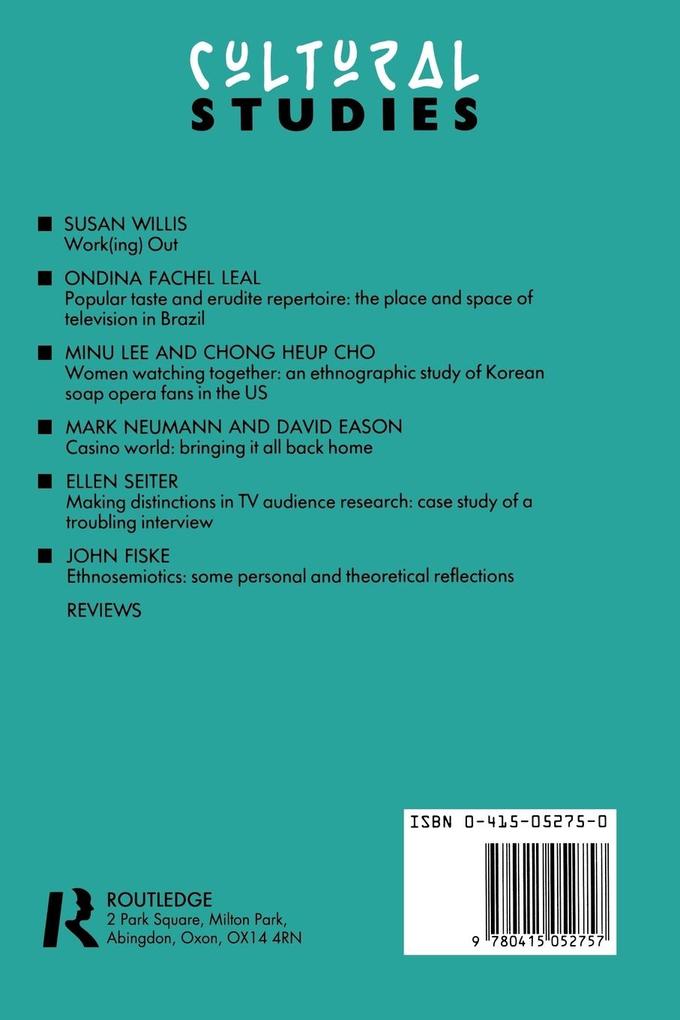 Weitere Ansicht: Cultural Studies