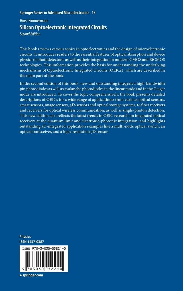 Weitere Ansicht: Silicon Optoelectronic Integrated Circuits | Horst Zimmermann