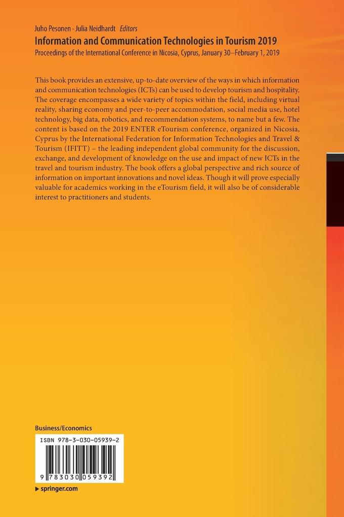 Weitere Ansicht: Information and Communication Technologies in Tourism 2019