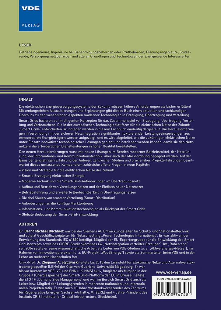Weitere Ansicht: Smart Grids | Bernd Michael Buchholz, Zbigniew Antoni Styczynski