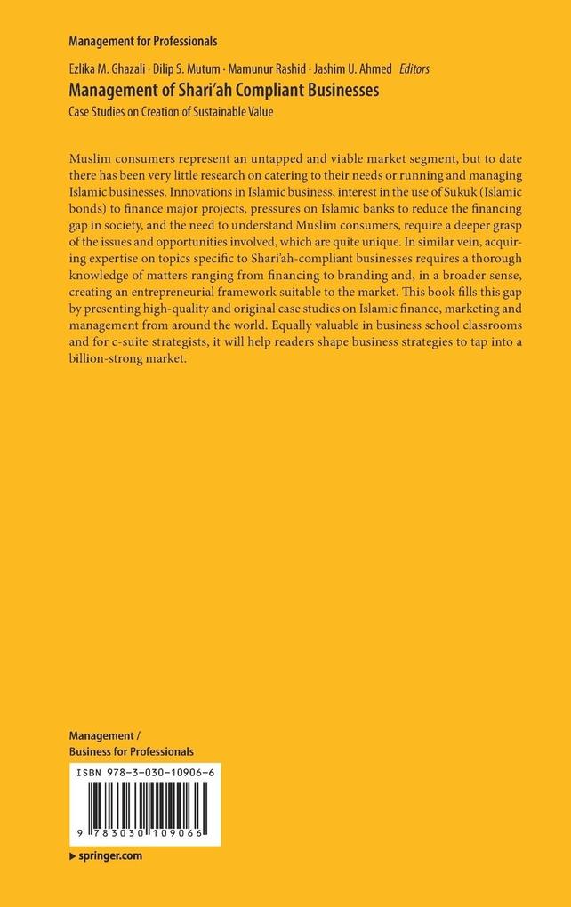 Weitere Ansicht: Management of Shari'ah Compliant Businesses