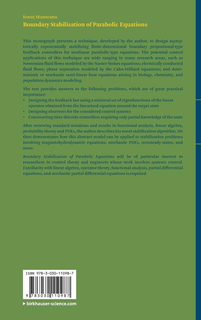 Weitere Ansicht: Boundary Stabilization of Parabolic Equations | Ionu Munteanu