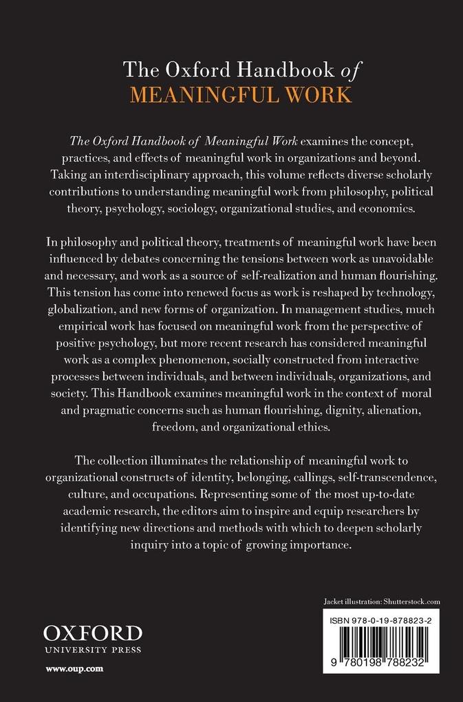 Weitere Ansicht: Oxford Handbook of Meaningful Work