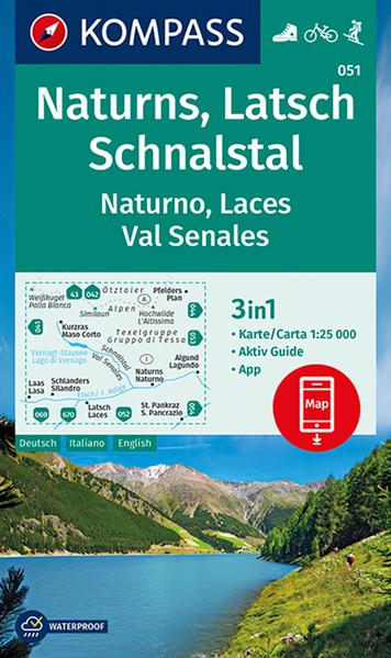 KOMPASS Wanderkarte 051 Naturns, Latsch, Schnalstal, Naturno, Laces, Val Senales als Blätter und Karten
