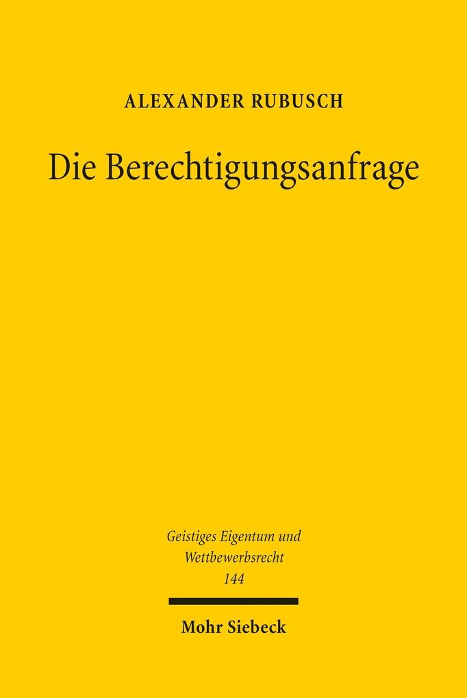 Produktbild: Die Berechtigungsanfrage | Alexander Rubusch