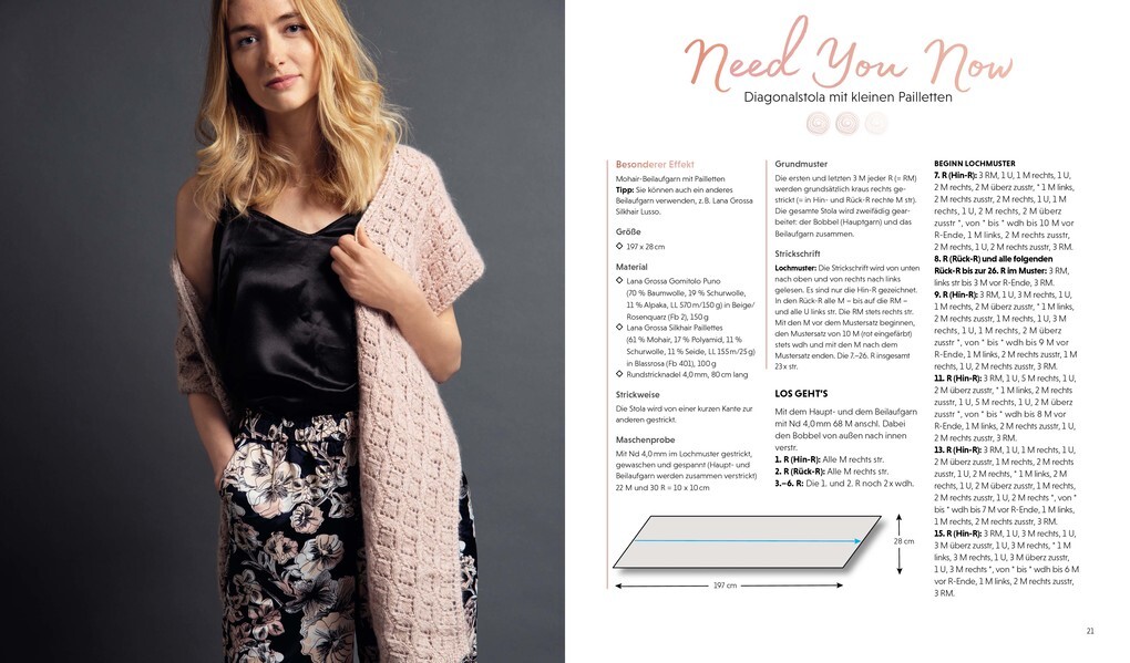 Weitere Ansicht: BOBBELicious stricken - I love Pastell - Kleidung, Tücher und mehr mit Farbverlaufsgarnen, Pailletten, Glitzerperlen und Co. | Julia-Maria Hegenbart