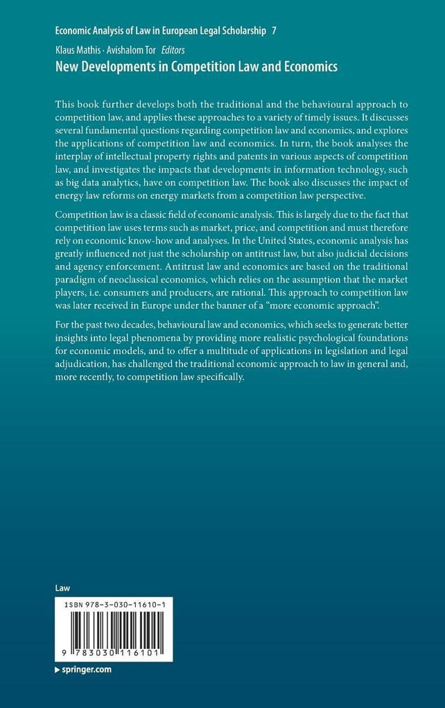 Weitere Ansicht: New Developments in Competition Law and Economics