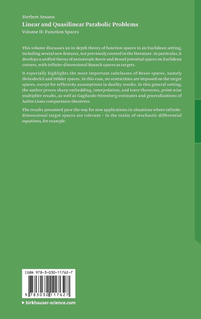 Weitere Ansicht: Linear and Quasilinear Parabolic Problems | Herbert Amann