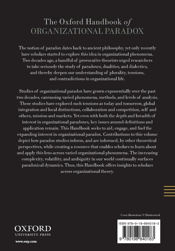 Weitere Ansicht: The Oxford Handbook of Organizational Paradox