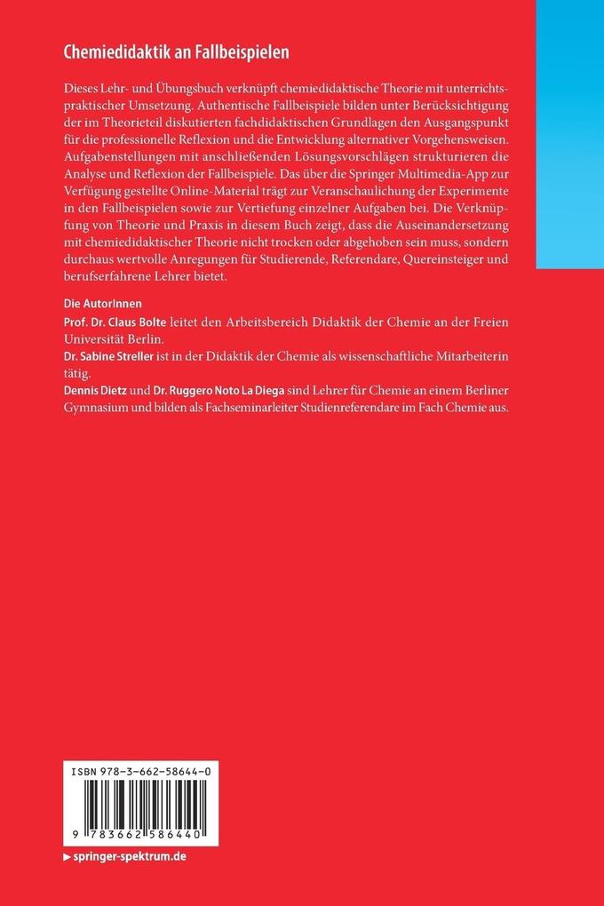 Weitere Ansicht: Chemiedidaktik an Fallbeispielen | Sabine Streller, Claus Bolte, Dennis Dietz, Ruggero Noto La Diega