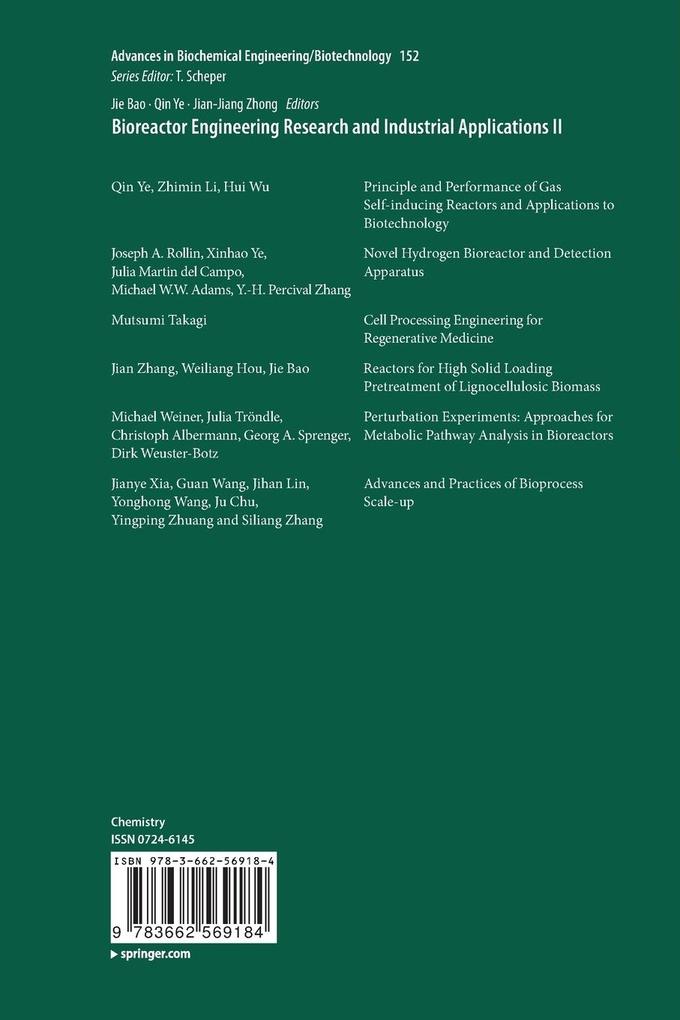Weitere Ansicht: Bioreactor Engineering Research and Industrial Applications II