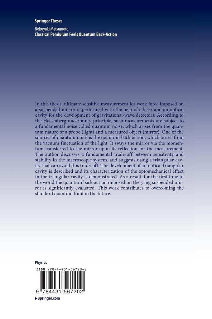 Weitere Ansicht: Classical Pendulum Feels Quantum Back-Action | Nobuyuki Matsumoto