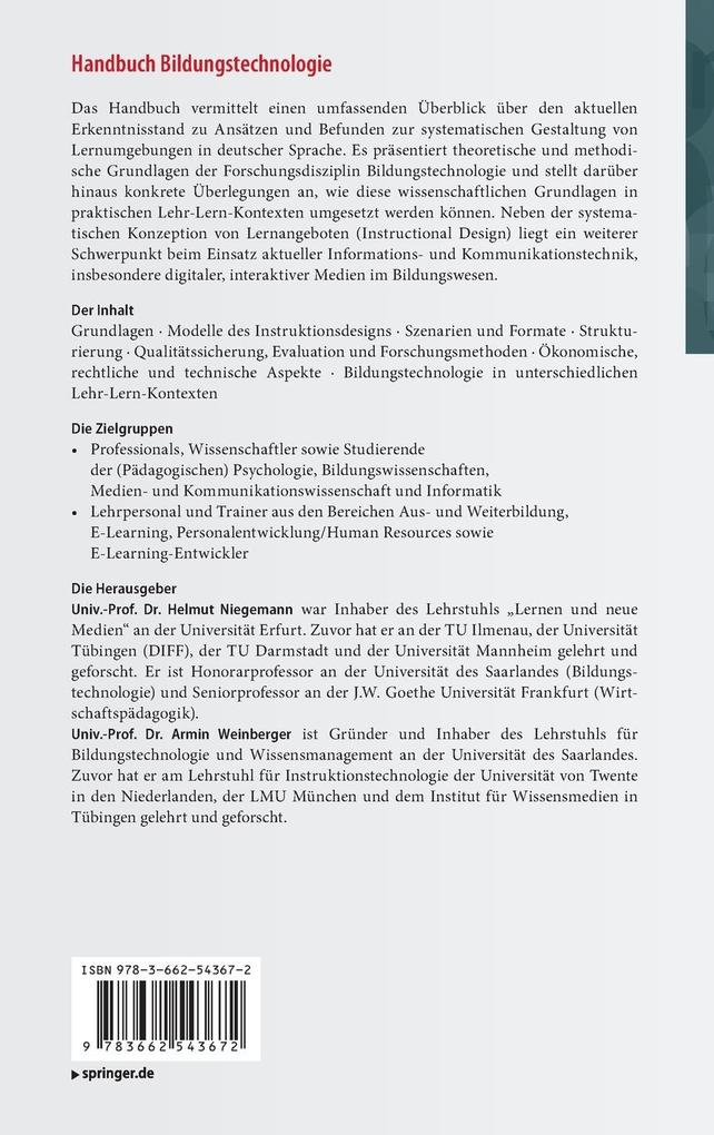 Weitere Ansicht: Handbuch Bildungstechnologie