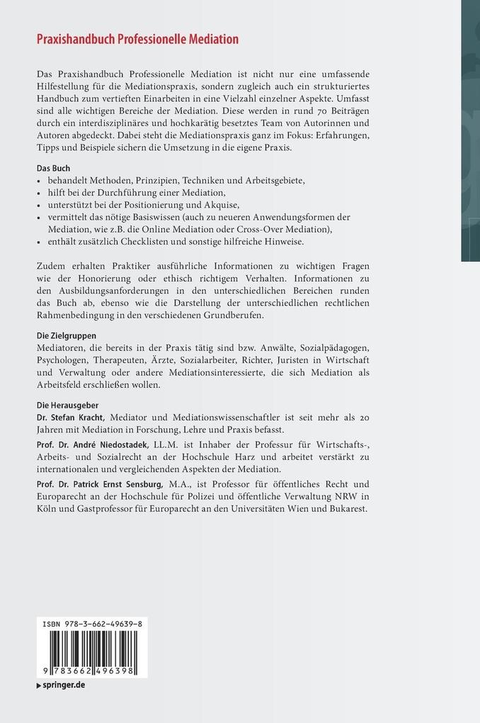 Weitere Ansicht: Praxishandbuch Professionelle Mediation