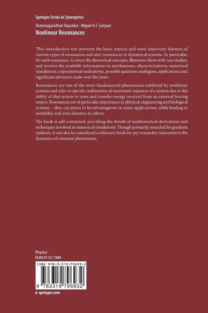 Weitere Ansicht: Nonlinear Resonances | Shanmuganathan Rajasekar, Miguel A. F. Sanjuan