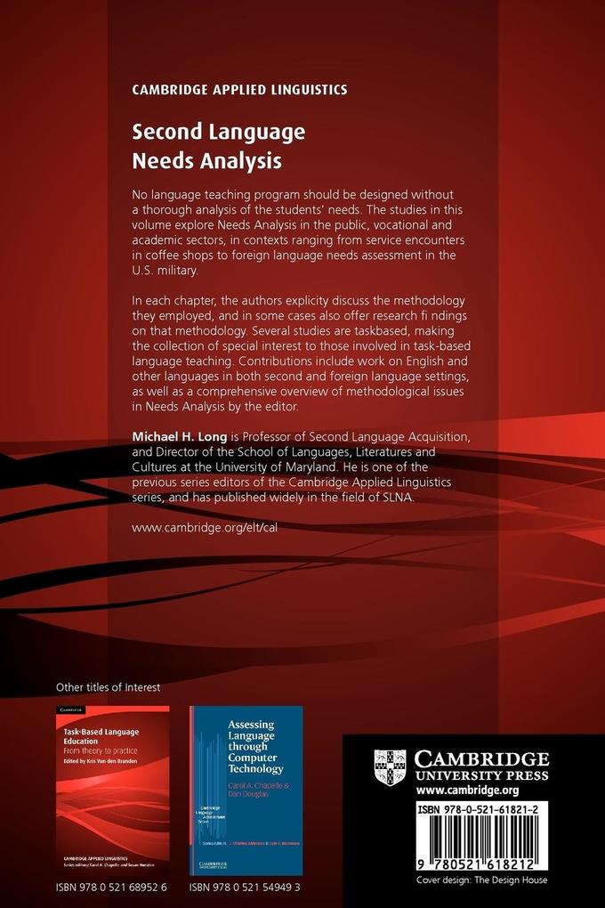 Weitere Ansicht: Second Language Needs Analysis