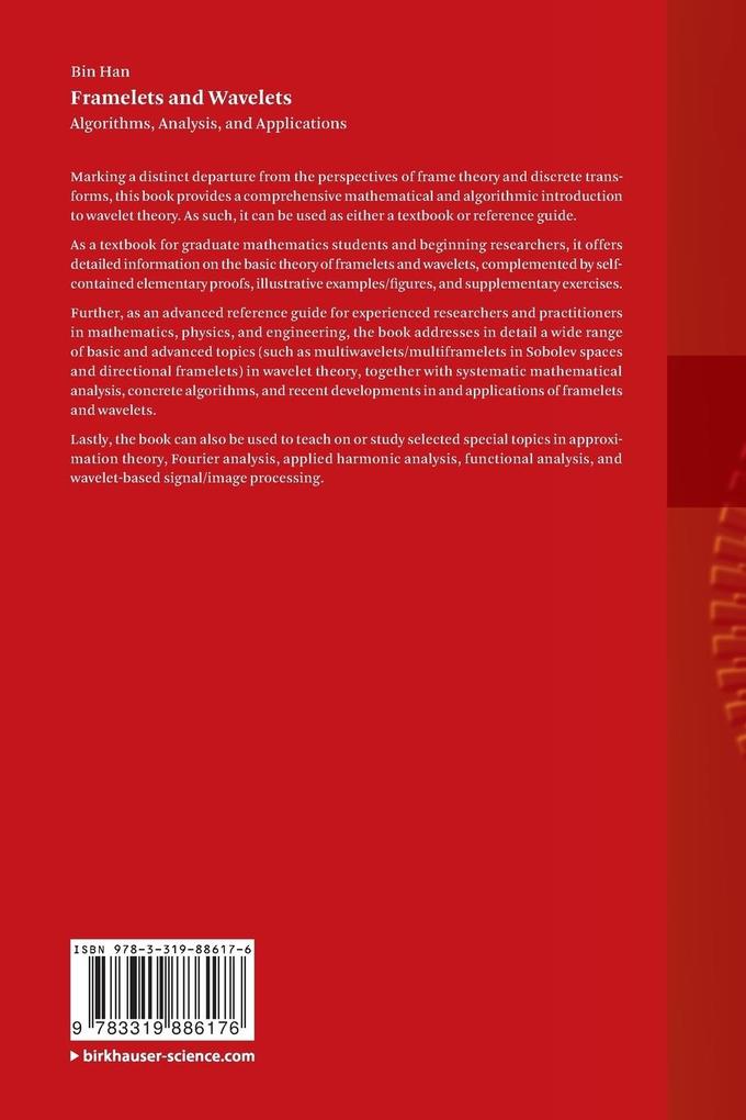 Weitere Ansicht: Framelets and Wavelets | Bin Han