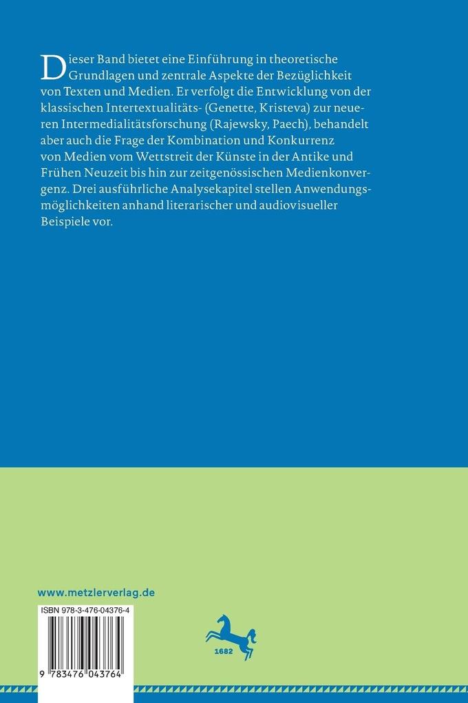 Weitere Ansicht: Intertextualität und Intermedialität | Guido Isekenmeier, Andreas Böhn, Dominik Schrey