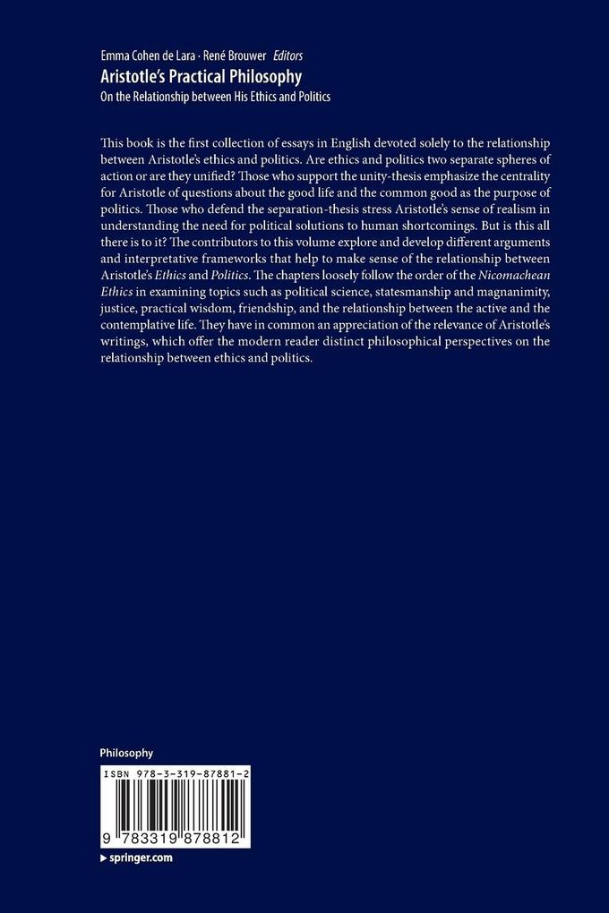 Weitere Ansicht: Aristotle's Practical Philosophy