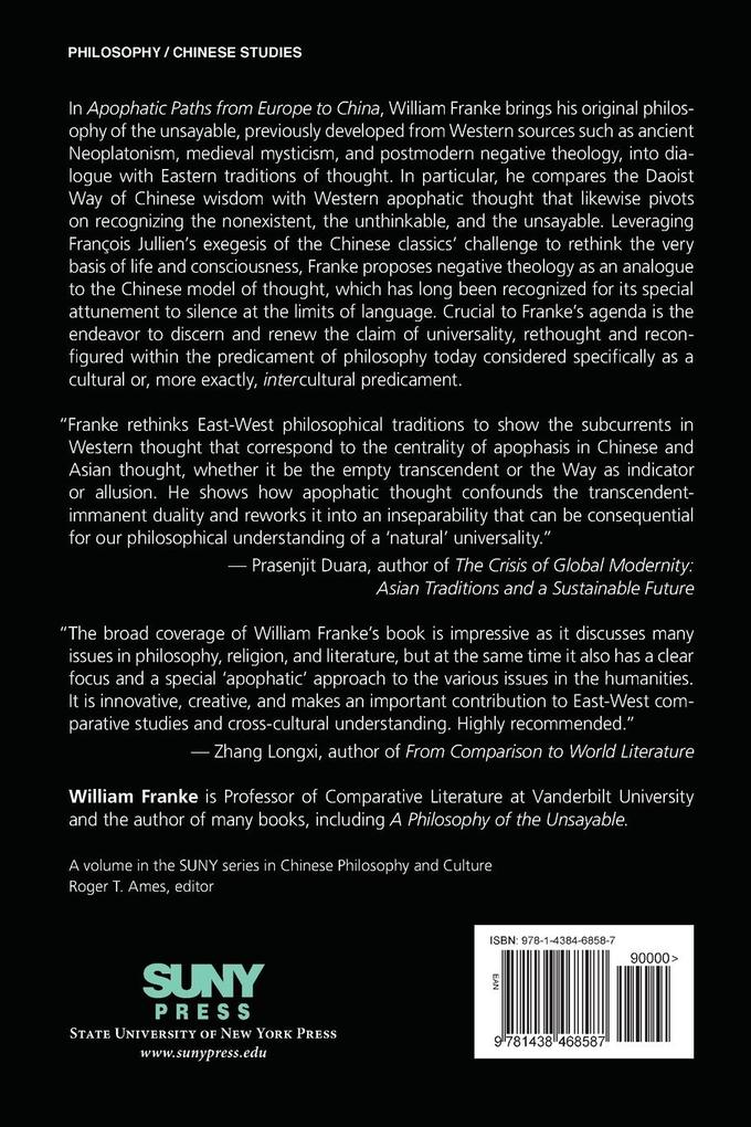 Weitere Ansicht: Apophatic Paths from Europe to China | William Franke