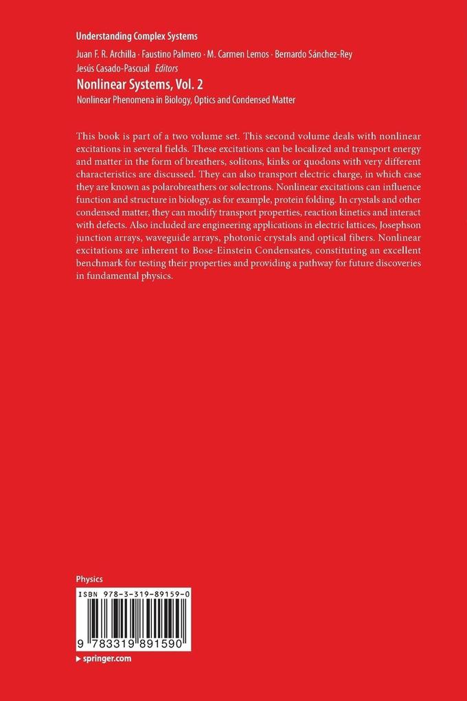 Weitere Ansicht: Nonlinear Systems, Vol. 2