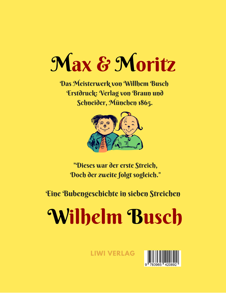 Weitere Ansicht: Max und Moritz - Eine Bubengeschichte in sieben Streichen | Wilhelm Busch