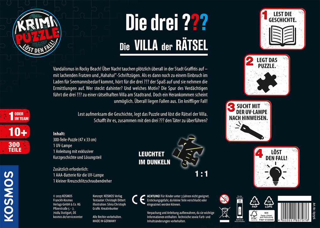 Weitere Ansicht: Krimipuzzle ??? 300 Teile / Die Villa der Rätsel (drei Fragezeichen)