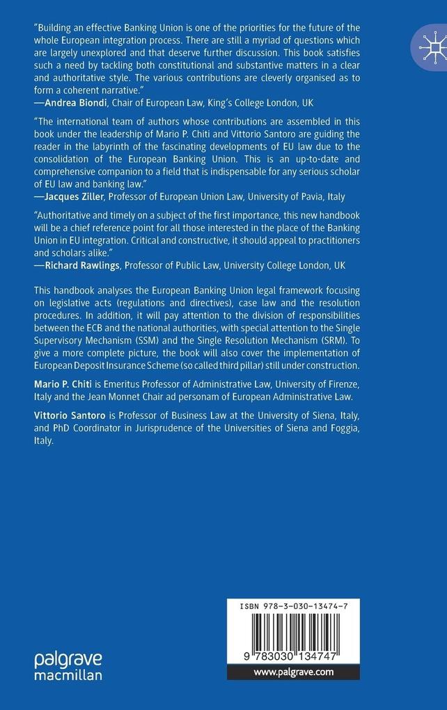 Weitere Ansicht: The Palgrave Handbook of European Banking Union Law