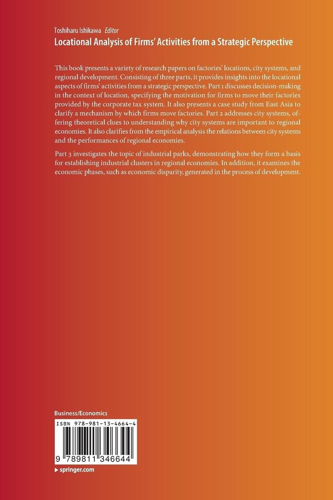 Weitere Ansicht: Locational Analysis of Firms' Activities from a Strategic Perspective