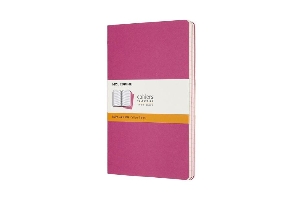 Produktbild: Moleskine Cahier Large/A5, 3er Set, Liniert, Kinetisches Pink